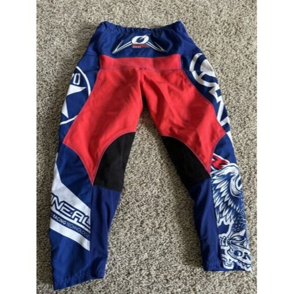 O'NEAL Element Red White Blue War Hawk 1970 Racing Motocross Pant Youth 8-10 - Picture 10 of 12